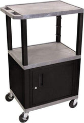 Luxor - 300 Lb Capacity, 24" Wide x 18" Long x 42" High Standard Utility Cart - 3 Shelf, Plastic - Top Tool & Supply