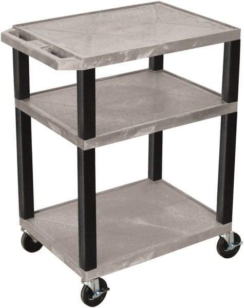 Luxor - 300 Lb Capacity, 24" Wide x 18" Long x 34" High Standard Utility Cart - 3 Shelf, Plastic - Top Tool & Supply