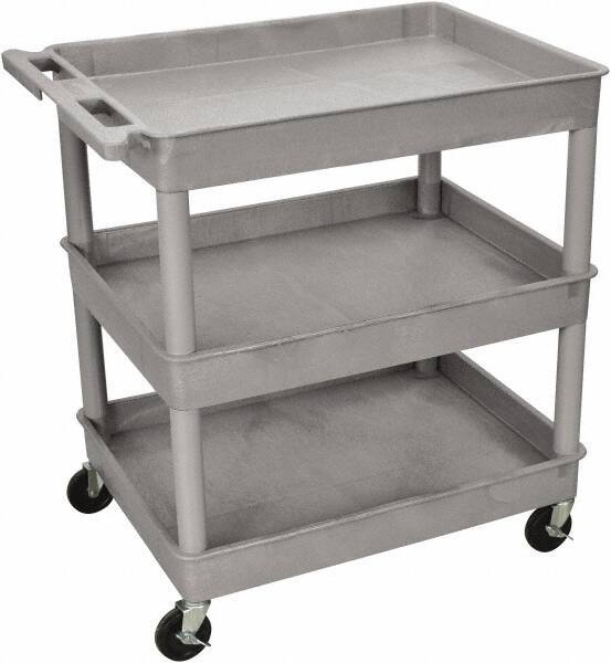 Luxor - 300 Lb Capacity, 24" Wide x 18" Long x 38" High Shelf Cart - 3 Shelf, Plastic - Top Tool & Supply