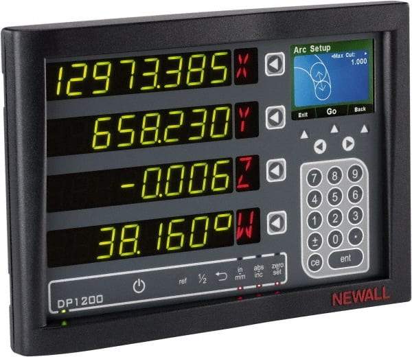 Newall - 3 Axes, Milling, Turning, Grinding & Lathe Compatible DRO Counter - LED Display, Programmable Memory - Top Tool & Supply