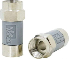 Ideal - Straight, F Type Compression Coaxial Connector - Compatible with RG6, Gray Housing - Top Tool & Supply