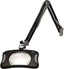 O.C. White - 43 Inch, Gooseneck, Clamp on, LED, Black, Magnifying Task Light - 8 Watt, 2x Magnification, 7 Inch Wide, 5-1/4 Inch Long - Top Tool & Supply