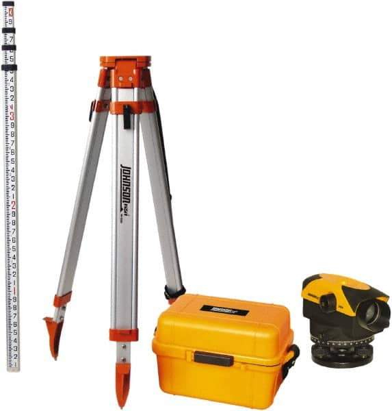 Johnson Level & Tool - 26x Magnification, 2.62 to 350 Ft. Measuring Range, Automatic Optical Level Kit - Accuracy 1/16 Inch at 200 Ft., Kit Includes Tripod, 13 Grade Rod, Hard Shell Carrying Case - Top Tool & Supply