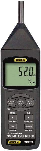 General - A and C Frequency Weight, Backlit LCD Display Class 1 Sound Meter - 30 to 130 Decibels - Top Tool & Supply