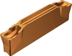 Sandvik Coromant - R123x2H CR 1125 Grade, 0.1575" Cutting Width, Carbide Cutoff Insert - 5° Right Hand Lead Angle, 0.0118" Cnr Rad, TiAlN Coated - Top Tool & Supply