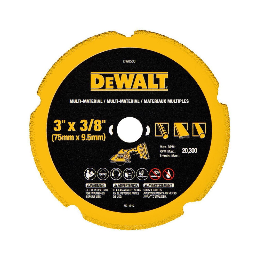 Wet & Dry Cut Saw Blade: 3″ Dia, 3/8″ Arbor Hole High Speed Steel Teeth, Use on Wood & Metal, Round Arbor