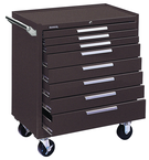 8-Drawer Roller Cabinet w/ball bearing Dwr slides - 40'' x 20'' x 34'' Brown - Top Tool & Supply