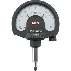 Mahr - Dial Comparator Gages; Dial Graduation (Decimal Inch): 0.000500 ; Dial Graduation (mm): 0.0100 ; Dial Graduation (micro m): 0.01 ; Accuracy (micro m): 7 (Ge); 8 (Gges); 4 (Gt) ; Accuracy (Decimal Inch): 0.010000 ; Maximum Measurement (Decimal Inch - Exact Industrial Supply