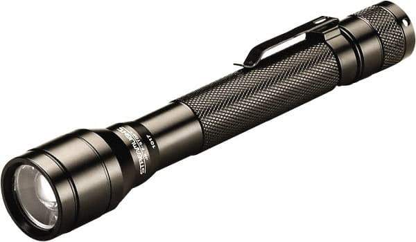 Streamlight - White LED Bulb, 250 Lumens, Industrial/Tactical Flashlight - Black Aluminum Body, 2 AA Alkaline Batteries Included - Top Tool & Supply