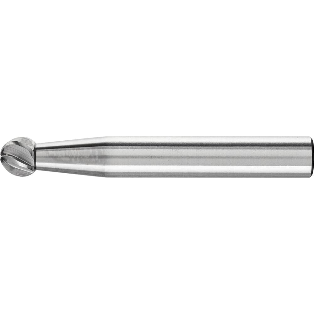 PFERD - SD-1, 1/4" Cut Diam, 1/4" Shank Diam, Carbide Inox Cut Ball Burr - Exact Industrial Supply