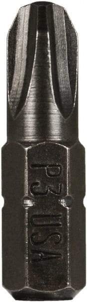 Montana - #3 Phillips Screwdriver Bit - 1/4" Hex Drive, 1" OAL - Top Tool & Supply