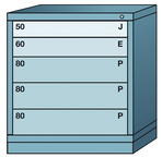 32.25 x 28.25 x 30'' (5 Drawers) - Pre-Engineered Modular Drawer Cabinet Bench Height (104 Compartments) - Top Tool & Supply