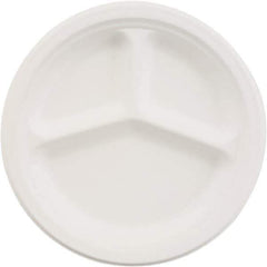 Chinet - Chinet 10-1/4" 3 Compartment Paper Plate - White - Top Tool & Supply