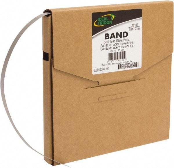 IDEAL TRIDON - Stainless Steel Banding Strap Roll - 3/4" Wide x 0.02" Thick - Top Tool & Supply