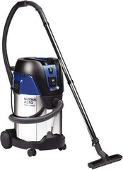 Nilfisk - 8 Gal Plastic Tank, Electric Powered Wet/Dry Vacuum - 1.34 Peak hp, 120 Volt, 8.3 Amps, 11-1/2' Hose Fitting, Washable Wet/Dry, Accessories Included - Top Tool & Supply