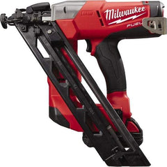 Milwaukee Tool - Cordless Finish Nailer Kit - 15 Gauge Nail Diam, 1-1/4 to 2-1/2" Long Nail, Lithium-Ion Batteries Included - Top Tool & Supply