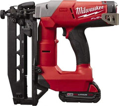 Milwaukee Tool - Cordless Finish Nailer Kit - 16 Gauge Nail Diam, 3/4 to 2-1/2" Long Nail, Lithium-Ion Batteries Included - Top Tool & Supply