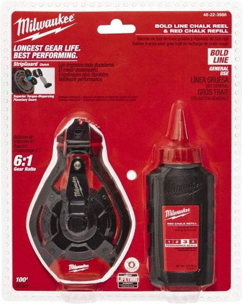 Milwaukee Tool - 100' Long Chalk Reel, Chalk, Line Level - Top Tool & Supply