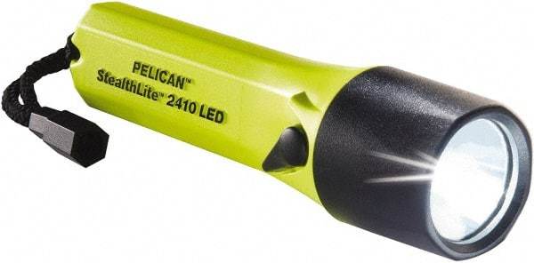 Pelican Products, Inc. - White LED Bulb, 126 Lumens, Industrial/Tactical Flashlight - Yellow Plastic Body, 4 AA Alkaline Batteries Included - Top Tool & Supply