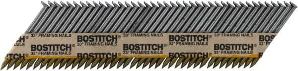 Stanley Bostitch - 12 Gauge 0.113" Shank Diam 2" Long Framing Nails for Power Nailers - Steel, Bright Finish, Smooth Shank, Angled Stick Paper Tape Collation, Round Head - Top Tool & Supply