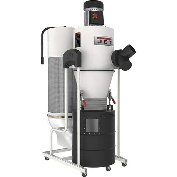 Jet - 1µm, 115 Volt Portable Dust Collector - 22" Long x 47" Deep x 67-9/16" High, 4" Connection Diam, 6,396' per min Air Flow - Top Tool & Supply