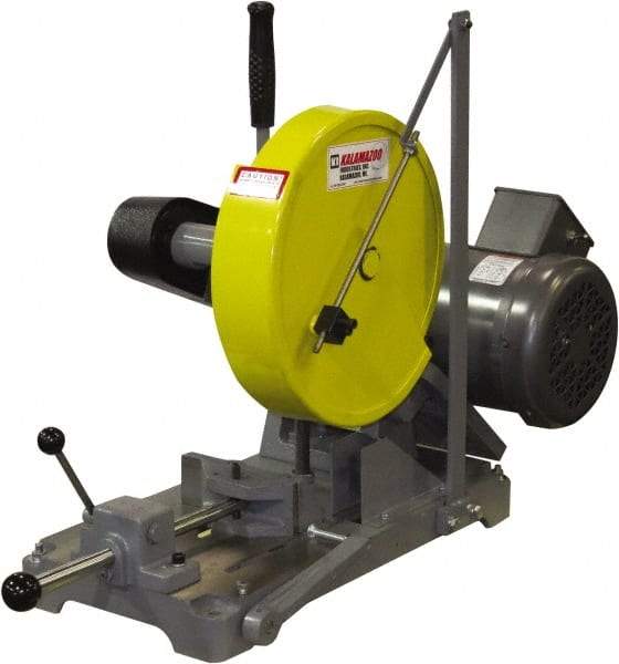 Kalamazoo - 10" Blade Diam, 5/8" Arbor Hole, Straight Chop & Cutoff Saw - 3,450 RPM, 3 hp, 220/440 Volts, 1 or 3 Phase - Top Tool & Supply