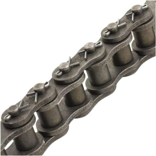 Tritan - 2-1/2" Pitch, ANSI 200, Cottered Single Strand Roller Chain - Chain No. 200C, 79,538 Lb. Capacity, 10 Ft. Long, 1-9/16" Roller Diam, 1.49" Roller Width - Top Tool & Supply