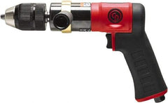 Chicago Pneumatic - 1/2" Keyless Chuck - Pistol Grip Handle, 600 RPM, 0.5 hp, 90 psi - Top Tool & Supply