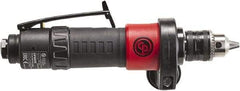 Chicago Pneumatic - 3/8" Keyed Chuck - Inline Handle, 2,100 RPM, 0.4 hp, 90 psi - Top Tool & Supply