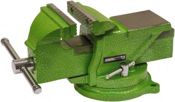 OEM Tools - 4" Jaw Width, 4" Opening Capacity, 1-57/64" Throat Depth, Cast Iron Swivel Bench Vise - Bolt Down Base Attachment - Top Tool & Supply