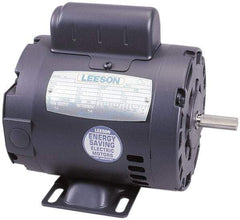 Leeson - 1/4 Max hp, 1,725 Max RPM, Electric AC DC Motor - 115, 208, 230 V Input, Single Phase, 48 Frame - Top Tool & Supply