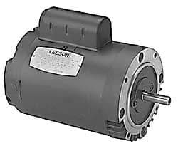 Leeson - 2 Max hp, 1,740 Max RPM, Electric AC DC Motor - 115, 230 V Input, Single Phase, 145TC Frame - Top Tool & Supply