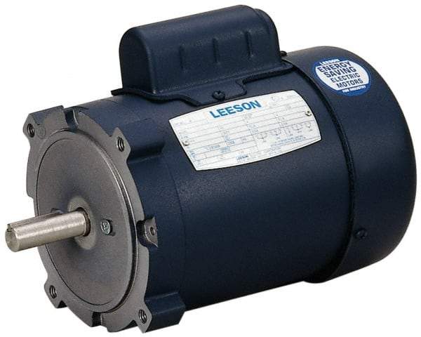 Leeson - 1/3 Max hp, 1,725 Max RPM, Electric AC DC Motor - 115, 208, 230 V Input, Single Phase, 56C Frame - Top Tool & Supply