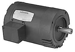 Leeson - 1/3 Max hp, 3,450 Max RPM, Electric AC DC Motor - 208-230/460 V Input, Three Phase, 56C Frame - Top Tool & Supply