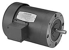 Leeson - 1/4 Max hp, 1,725 Max RPM, Electric AC DC Motor - 208-230/460 V Input, Three Phase, 56C Frame - Top Tool & Supply