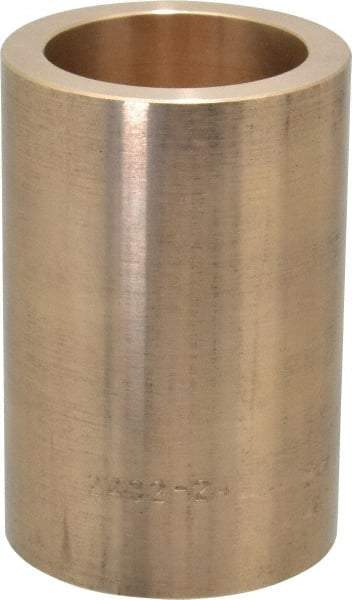 Made in USA - 1-1/2" Inside x 2" Outside Diam, Cast Bronze Sleeve Bearing - 3" OAL - Top Tool & Supply