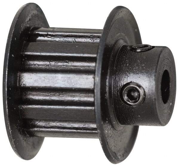 Power Drive - 10 Tooth, 3/16" Inside x 0.617" Outside Diam, Timing Belt Pulley - 1/4, 3/8" Belt Width, 0.637" Pitch Diam, Steel & Cast Iron - Top Tool & Supply