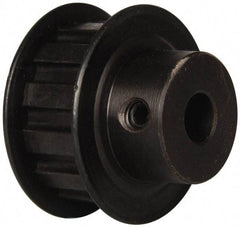 Power Drive - 12 Tooth, 3/8" Inside x 1.402" Outside Diam, Timing Belt Pulley - 1/2" Belt Width, 1.432" Pitch Diam, Steel & Cast Iron - Top Tool & Supply