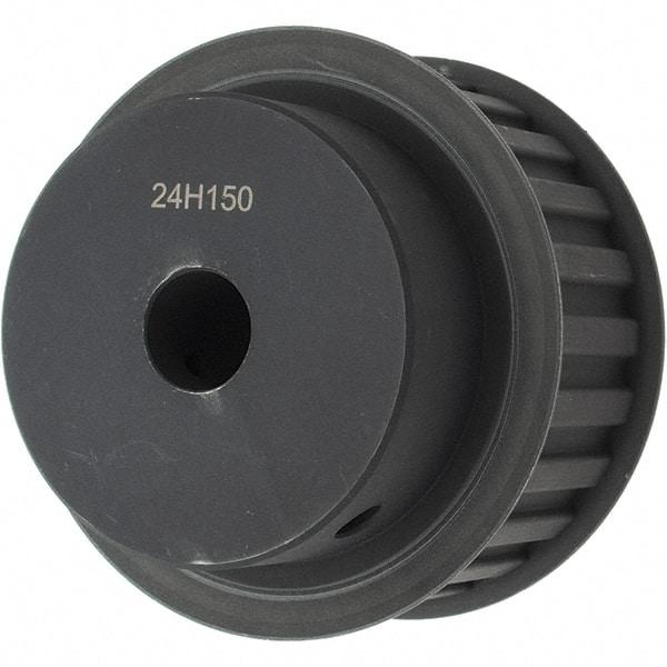 Power Drive - 24 Tooth, 3/4" Inside x 3.766" Outside Diam, Timing Belt Pulley - 1-1/2" Belt Width, 3.82" Pitch Diam, Steel & Cast Iron - Top Tool & Supply