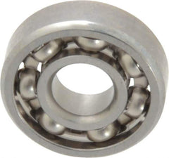 Value Collection - 3/16" Bore Diam, 1/2" OD, Open Miniature Radial Ball Bearing - 5/32" Wide, 1 Row, Round Bore, 108 Lb Static Capacity, 293 Lb Dynamic Capacity - Top Tool & Supply