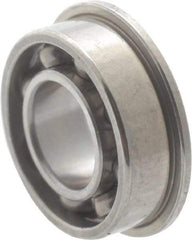 Value Collection - 3/32" Bore Diam, 3/16" OD, Open Miniature Radial Ball Bearing - 1/16" Wide, With Flange, 1 Row, Round Bore, 13 Lb Static Capacity, 43 Lb Dynamic Capacity - Top Tool & Supply