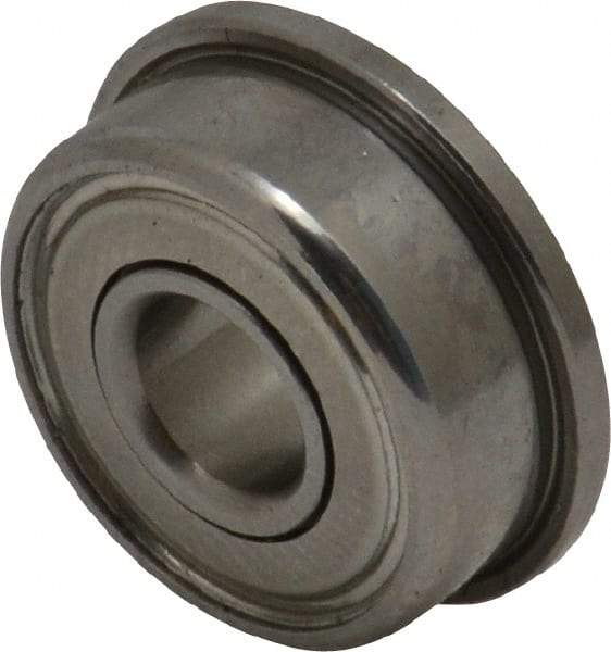 Value Collection - 1/8" Bore Diam, 3/8" OD, Double Shield Miniature Radial Ball Bearing - 9/64" Wide, With Flange, 1 Row, Round Bore, 49 Lb Static Capacity, 144 Lb Dynamic Capacity - Top Tool & Supply