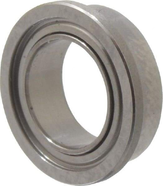 Value Collection - 1/4" Bore Diam, 3/8" OD, Double Shield Miniature Radial Ball Bearing - 1/8" Wide, With Flange, 1 Row, Round Bore, 33 Lb Static Capacity, 84 Lb Dynamic Capacity - Top Tool & Supply