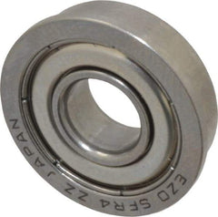 Value Collection - 1/4" Bore Diam, 5/8" OD, Double Shield Miniature Radial Ball Bearing - 0.196" Wide, With Flange, 1 Row, Round Bore, 128 Lb Static Capacity, 335 Lb Dynamic Capacity - Top Tool & Supply