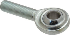 Made in USA - 7/16" ID, 1-1/8" Max OD, 6,402 Lb Max Static Cap, Plain Male Spherical Rod End - 7/16-20 RH, Steel with Steel Raceway - Top Tool & Supply