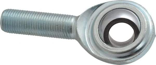 Made in USA - 1/2" ID, 1-5/16" Max OD, 8,386 Lb Max Static Cap, Plain Male Spherical Rod End - 1/2-20 RH, Steel with Steel Raceway - Top Tool & Supply