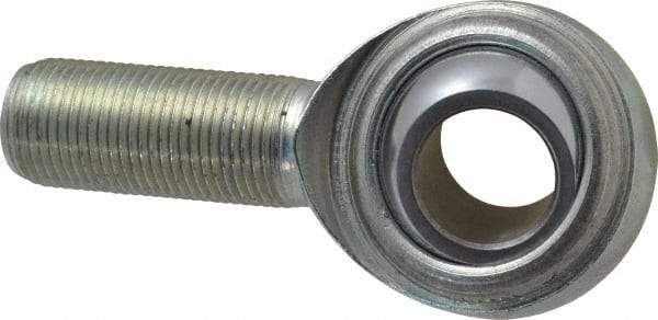 Made in USA - 3/4" ID, 1-3/4" Max OD, 14,290 Lb Max Static Cap, Plain Male Spherical Rod End - 3/4-16 RH, Steel with Steel Raceway - Top Tool & Supply