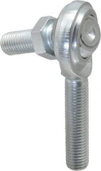 Made in USA - 5/16" ID, 7/8" Max OD, 3,600 Lb Max Static Cap, Male Spherical Rod End with Stud - 5/16-24 RH, Steel with Steel Raceway - Top Tool & Supply