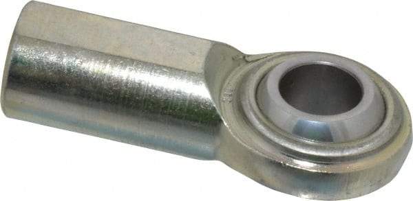 Made in USA - 3/4" ID, 1-3/4" Max OD, 14,290 Lb Max Static Cap, Plain Female Spherical Rod End - 3/4-16 RH, Steel with Steel Raceway - Top Tool & Supply