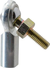 Made in USA - 3/16" ID, 5/8" Max OD, 1,210 Lb Max Static Cap, Female Spherical Rod End with Stud - 10-32 RH, Steel with Steel Raceway - Top Tool & Supply